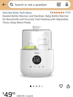 Kinto White Double Baby Bottle Warmer and Sterilizer